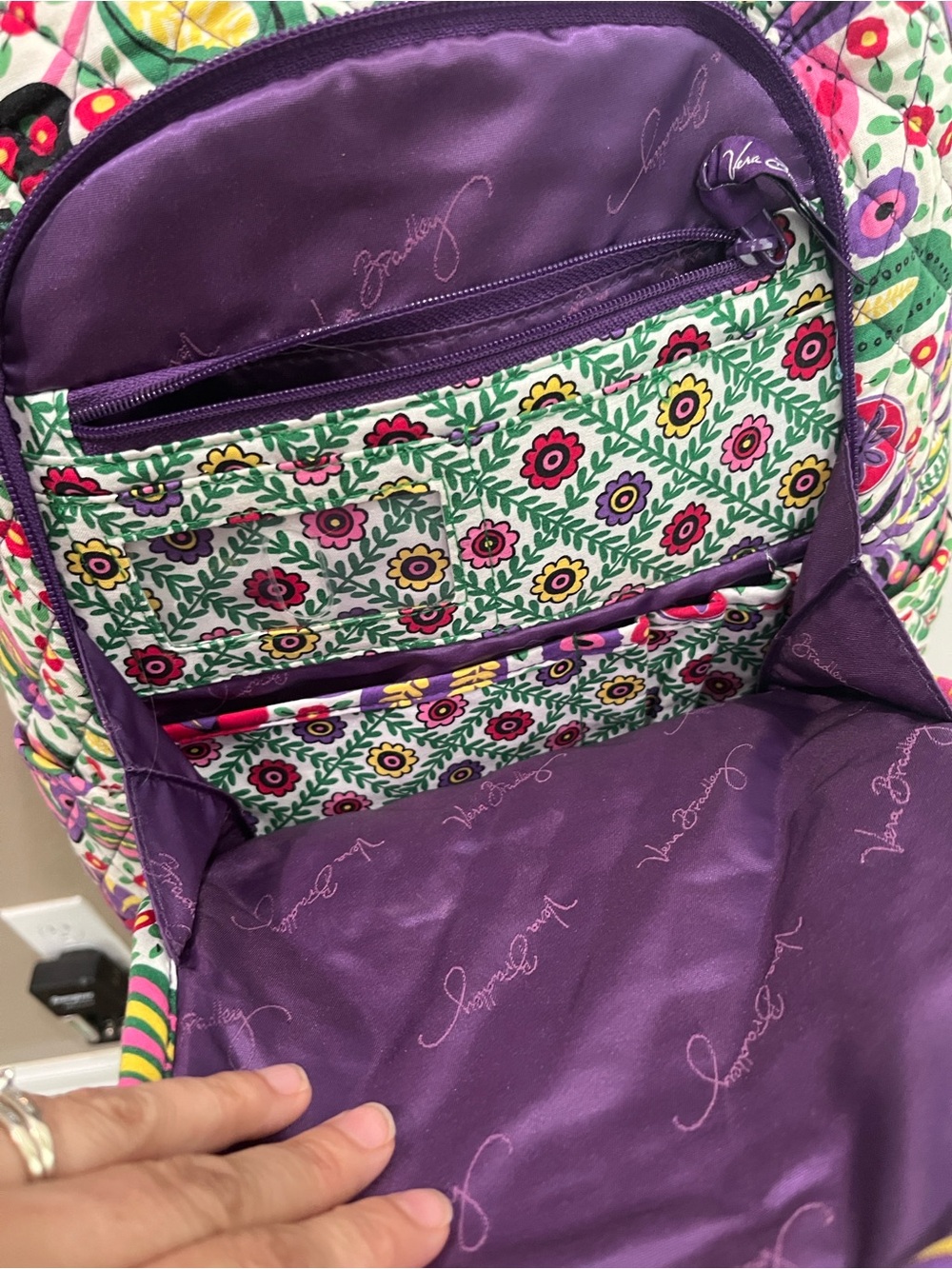 Vera Bradley Viva La Vera Backpack with Laptop compartment - Picture 3 of 6